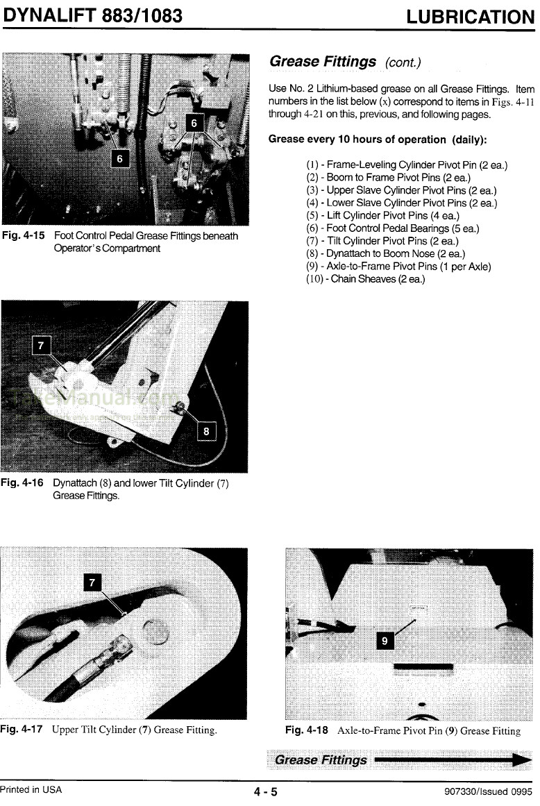 Gehl 883 1083 Dynalift Series Shop Manual Telescopic Boom Forklift