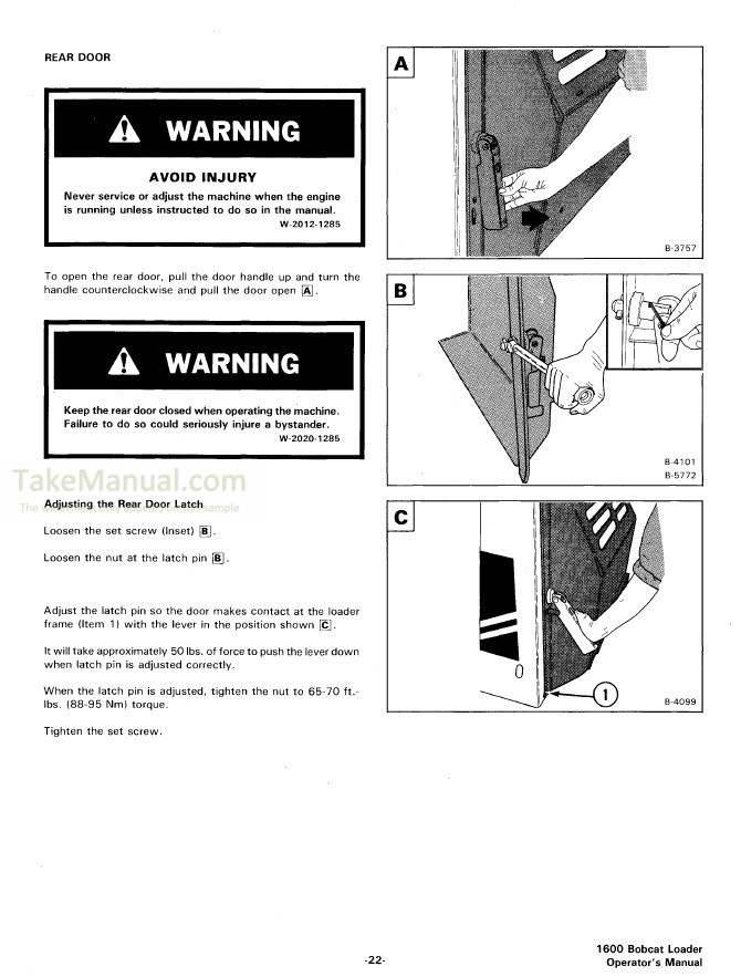 Bobcat 1600 Operators Manual Loader 12000- – TakeManual.com