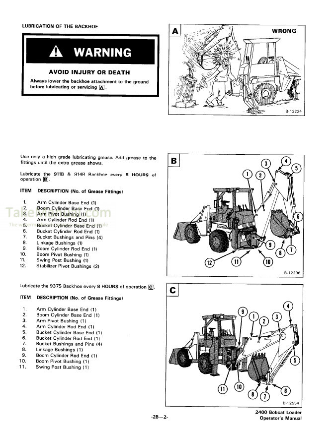 Bobcat 2400 Operation & Maintenance Manual Loader – TakeManual.com