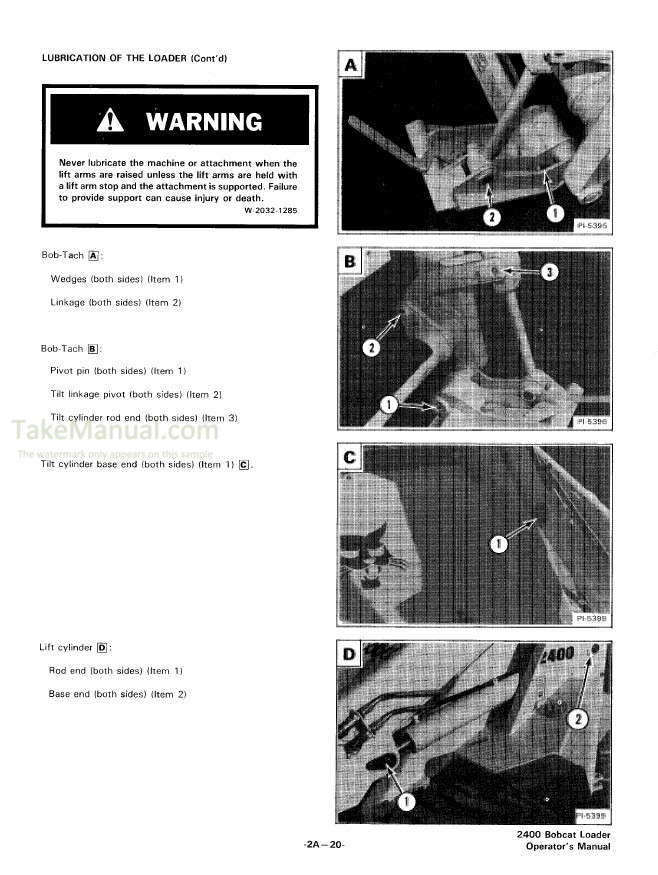 Bobcat 2400 Operation & Maintenance Manual Loader – TakeManual.com