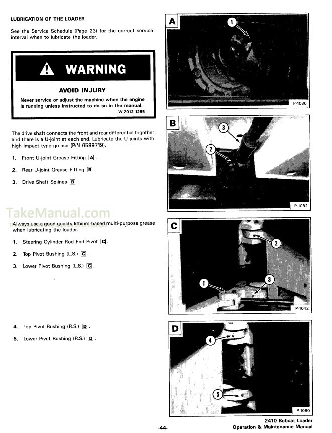 Bobcat 2410 Operation & Maintenance Manual Loader 13001- – TakeManual.com