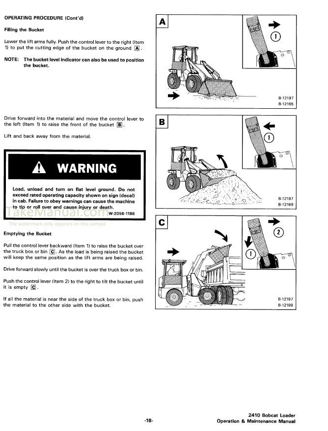 Bobcat 2410 Operation & Maintenance Manual Loader 13001- – TakeManual.com