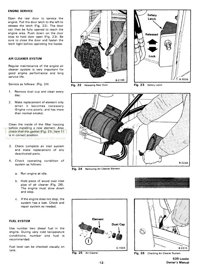 Bobcat 533 Owners Manual Skid Steer Loader – TakeManual.com