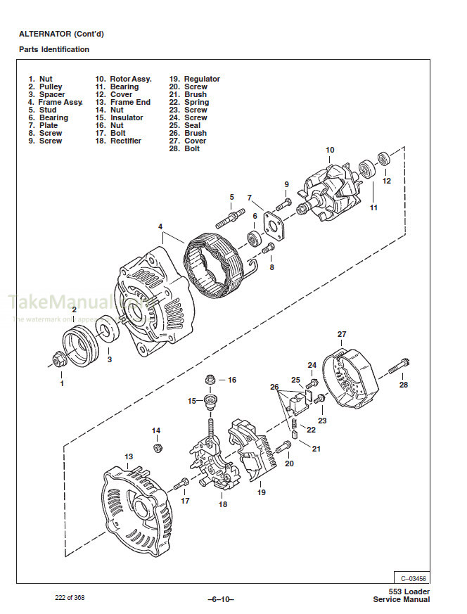 Bobcat 553 Service Manual Skid Steer Loader 516311001- 516411001