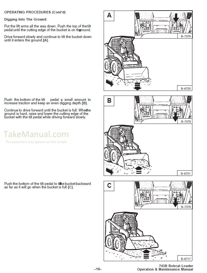 Bobcat 743B Operation & Maintenance Manual Skid Steer Loader 509318000 ...