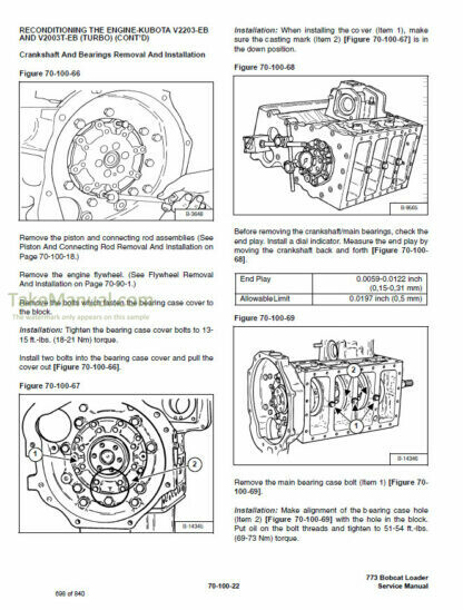 Bobcat 773 773 Turbo 773 Turbo High Flow G Series Service Manual Skid