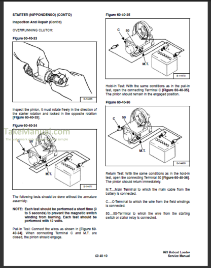 Bobcat 863 Service Repair Manual Skid Steer Loader 514440001- 514540001