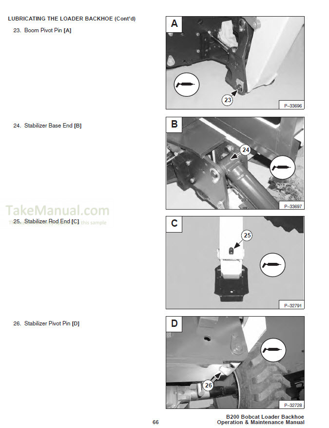 Bobcat B200 Operation & Maintenance Manual Loader Backhoe 570211001 ...