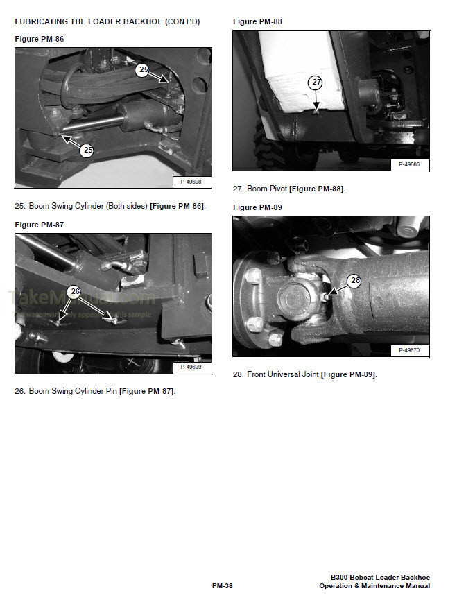 Bobcat B300 B Series Operation & Maintenance Manual Loader Backhoe ...