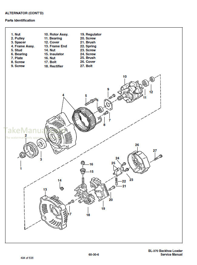 Bobcat BL370 Service Manual Loader Backhoe 573211001- – TakeManual.com