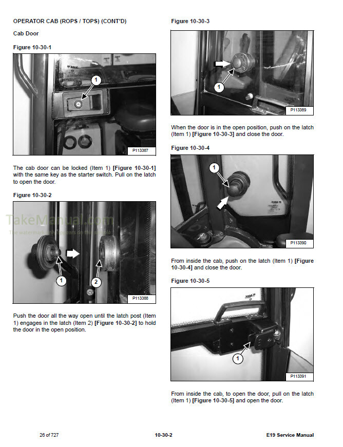 Bobcat E19 Service Manual Compact Excavator AWMM11001- B3LA11001 ...