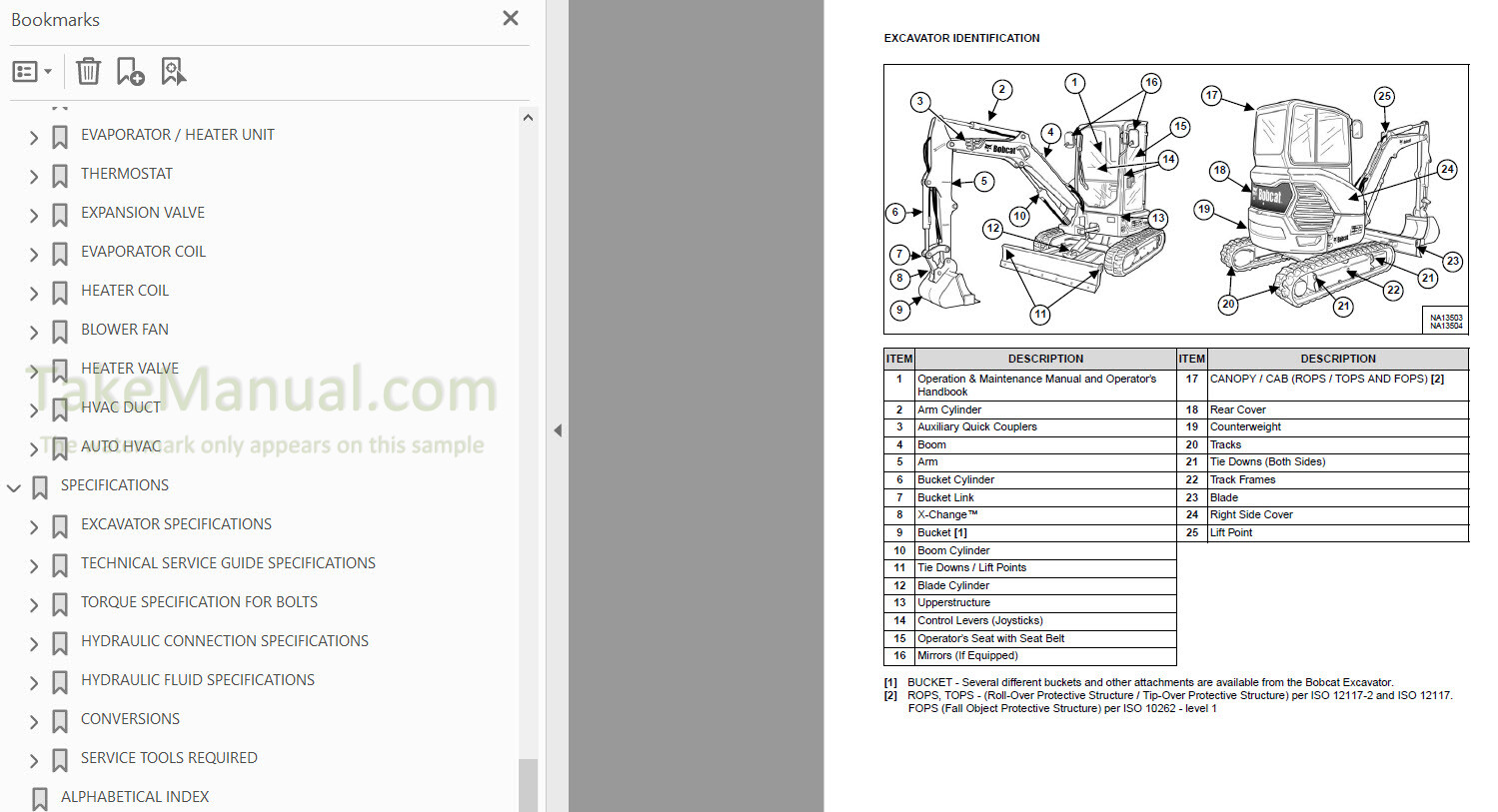 Bobcat E32 Service Manual Compact Excavator B3Y111001- – TakeManual.com