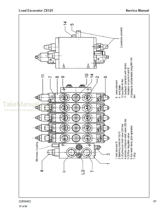 Bobcat Ingersoll Rand ZX75 ZX125 Service Manual Load Excavator