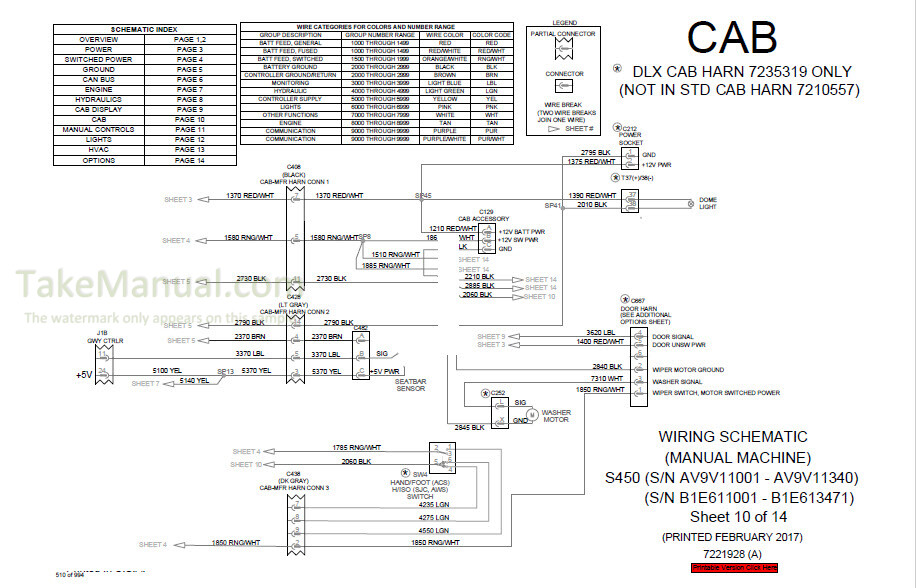 Bobcat S450 Service Manual Skid Steer Loader AV9V11001- B1E611001 ...