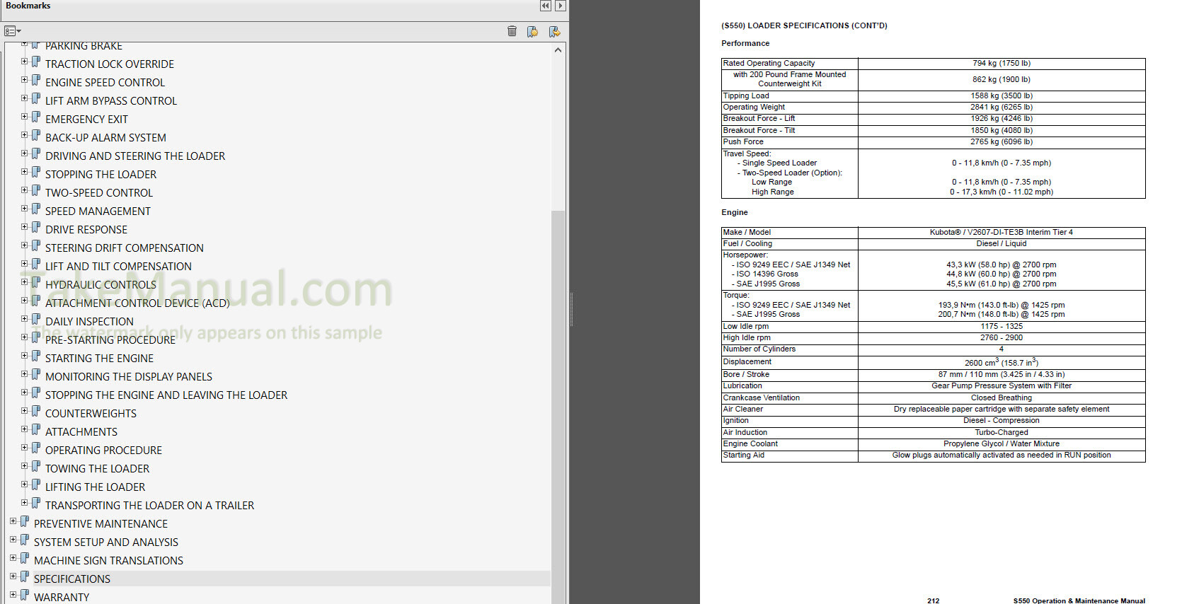 bobcat-s550-operation-maintenance-manual-skid-steer-loader-a3nl11001