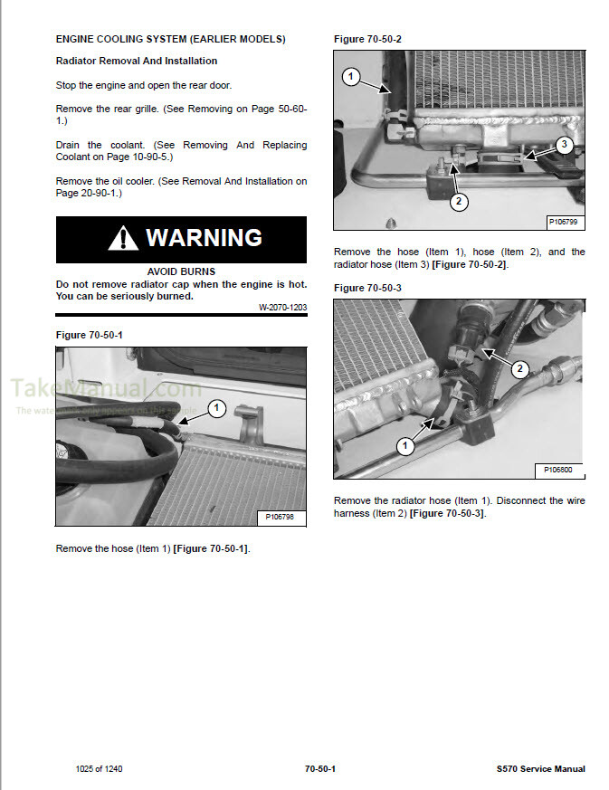 Bobcat S570 Service Manual Skid Steer Loader A7U711001- A7U811001