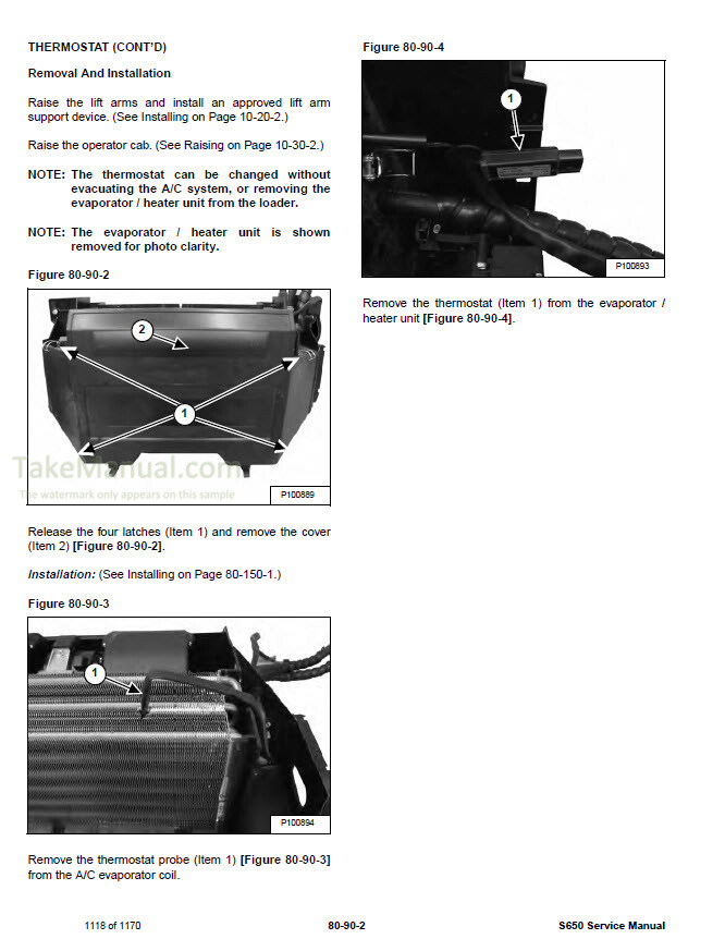 Bobcat S650 Service Manual Skid Steer Loader ALJ811001- S1ML11001