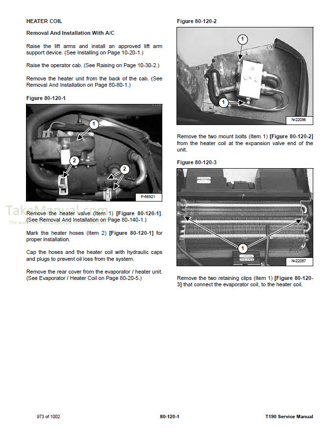 Bobcat T190 Service Manual Compact Track Loader A3LN11001- A3LP11001