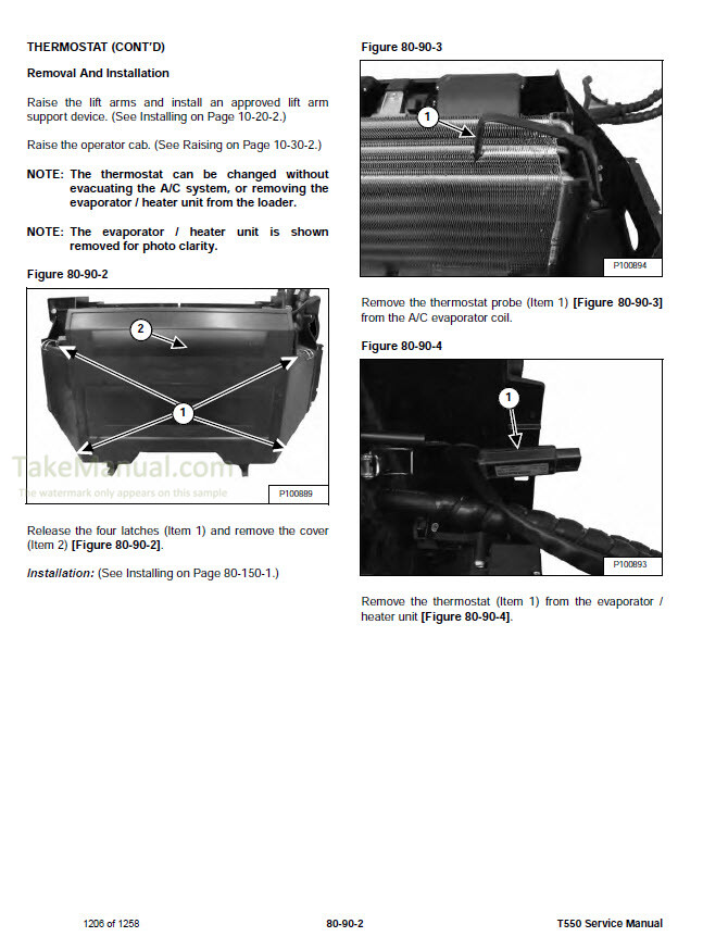 Bobcat T550 Service Manual Compact Track Loader AJZV11001- – TakeManual.com