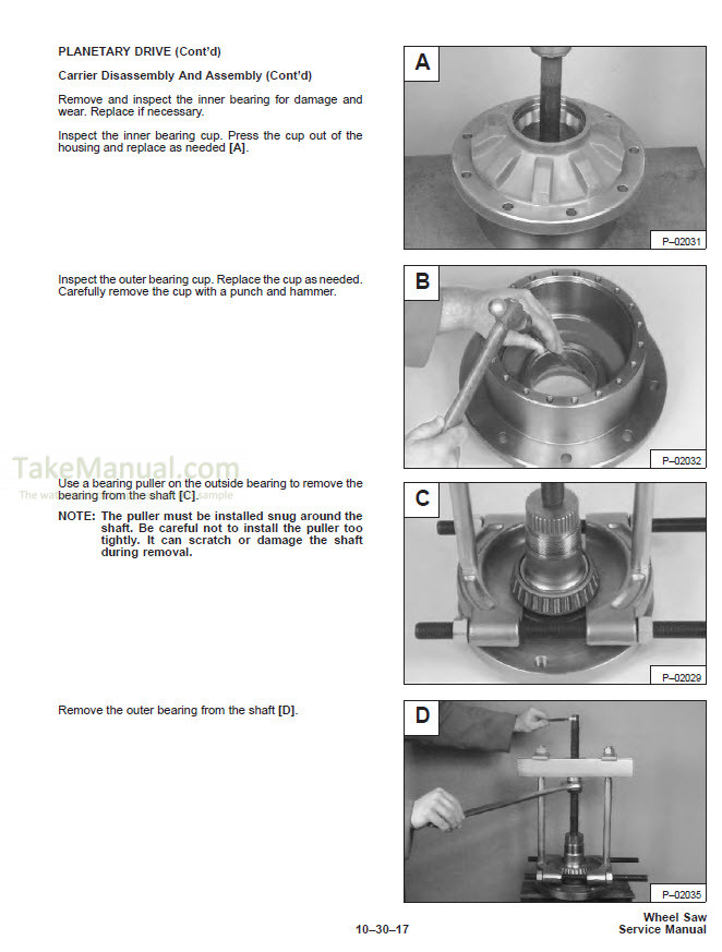 Bobcat WS12 WS18 Service Manual Wheel Saw 561500101- 561600101 ...