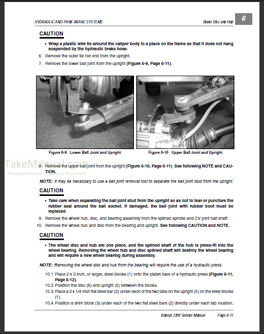 Bobcat 2200 Service Repair Manual Utility Vehicle 235311001-D-235312999