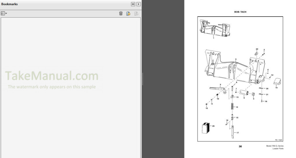 Bobcat 763 G Series Parts Catalog Skid Steer Loader 6900986