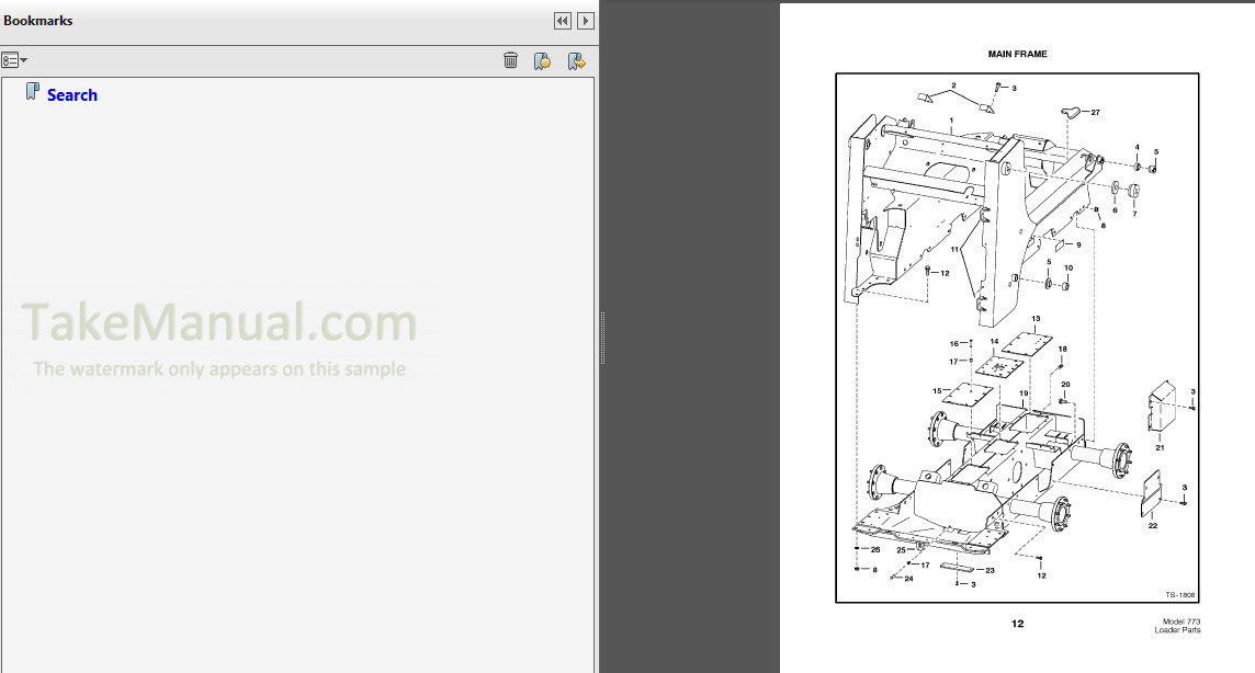 Bobcat 773 Parts Catalog Skid Steer Loader 6724065