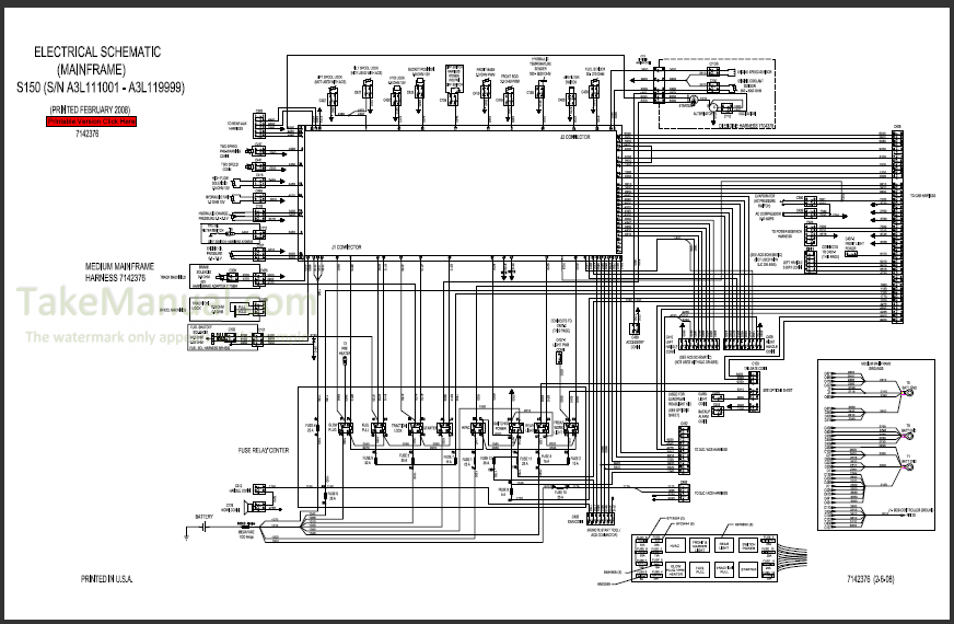 Bobcat S150 Service Manual Skid Steer Loader A3L111001-A3L119999