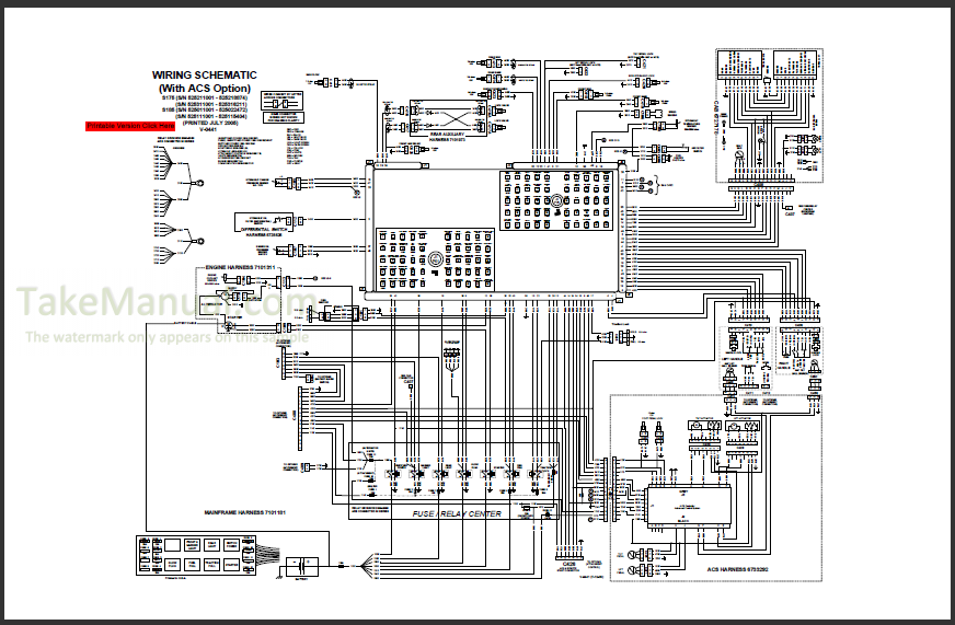 Bobcat S175 S185 Service Manual Skid Steer Loader 525011001 525111001