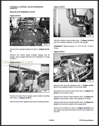 Bobcat S175 Service Manual Skid Steer Loader A3L511001-A3L519999