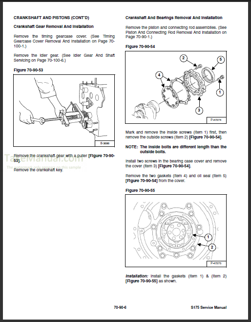 Bobcat S175 Service Manual Skid Steer Loader A3L511001-A3L519999