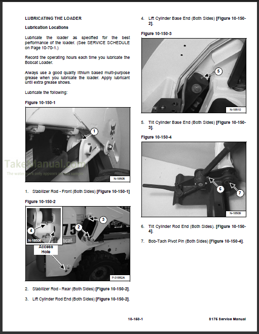 Bobcat S175 Service Manual Skid Steer Loader A3L520001- – TakeManual.com