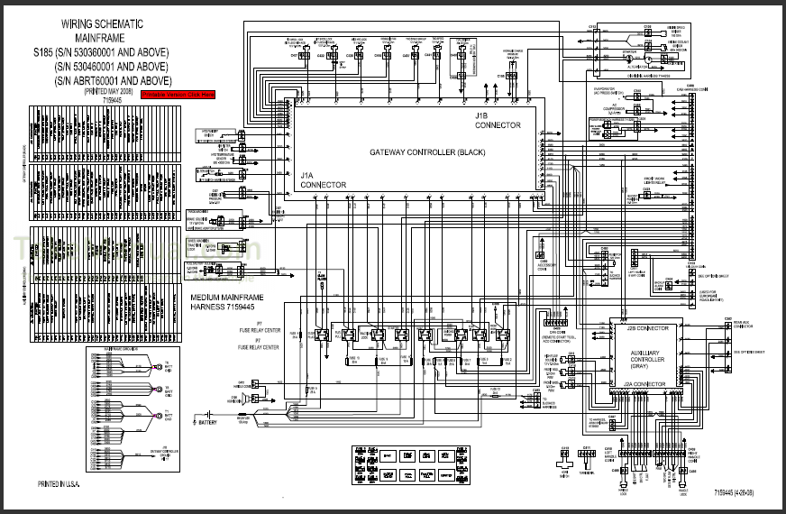 Bobcat S185 Service Manual Skid Steer Loader 530360001- 530460001
