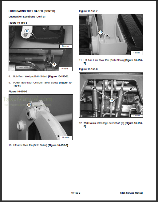 Bobcat S185 Service Manual Skid Steer Loader A3L911001- A3LH11001