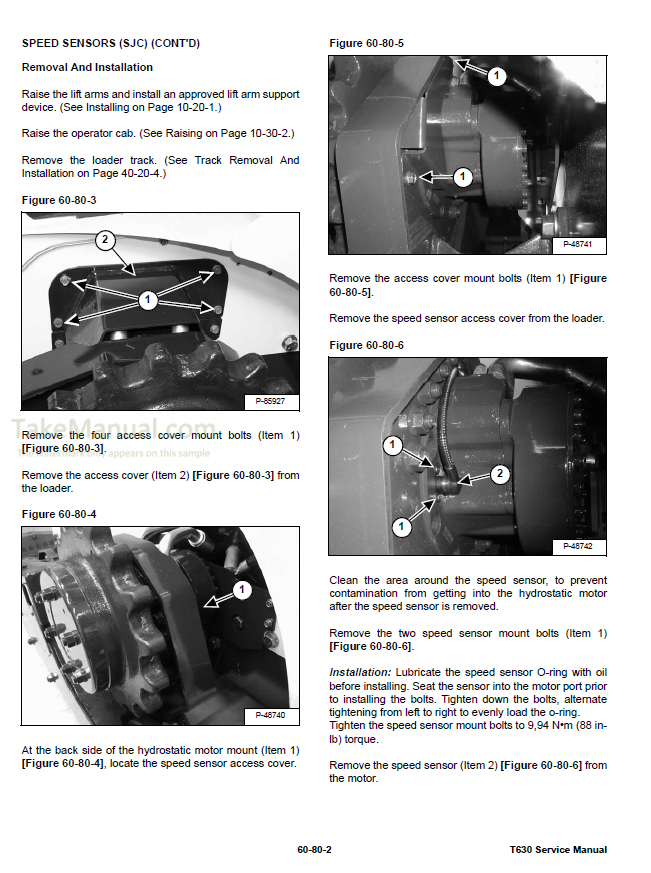 Bobcat T630 Service Repair Manual Compact Track Loader A7PU11001 ...