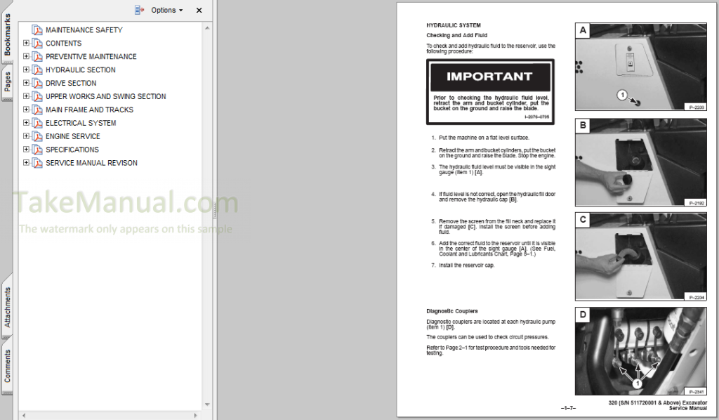 Bobcat X320 Service Repair Manual Hydraulic Excavator 511720001