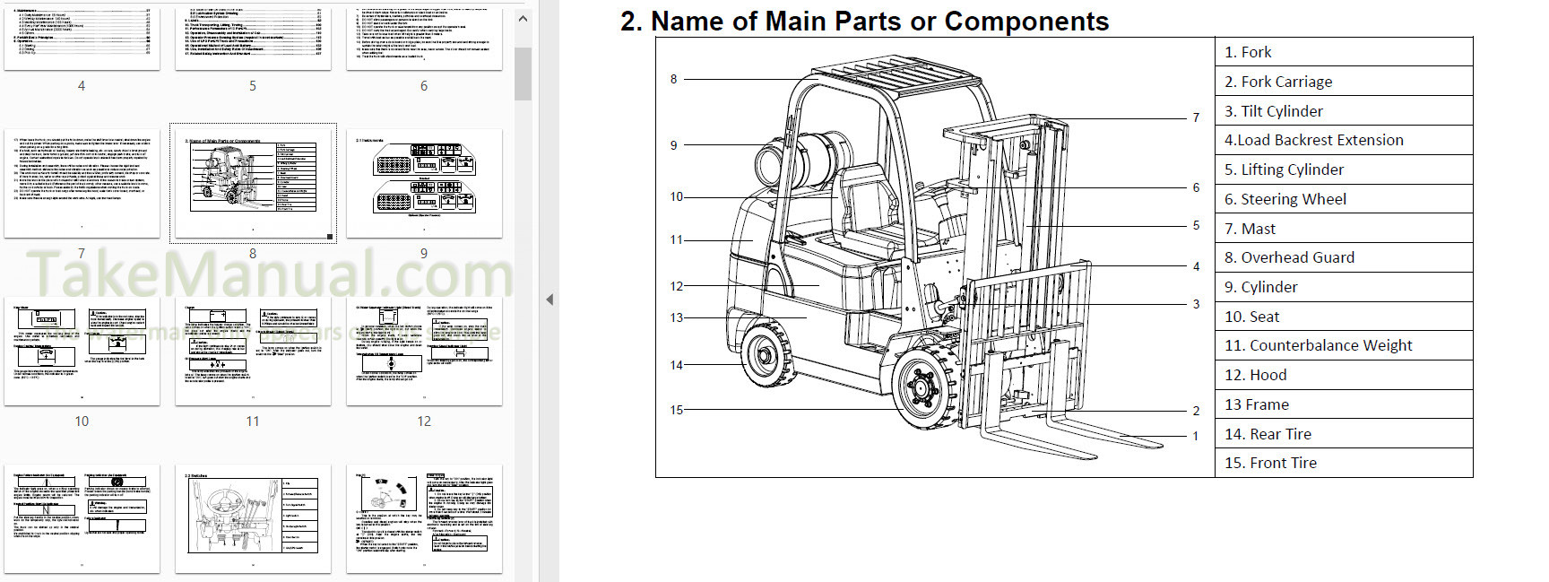 Utilev UT15P To UT35P Operation And Maintenance Manual Forklift Truck